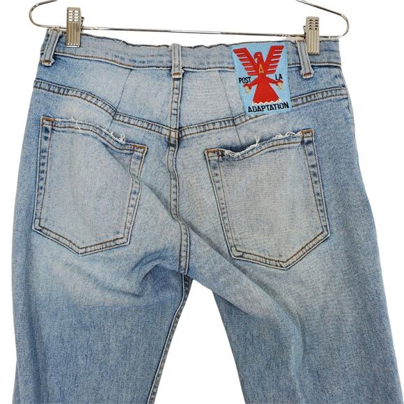 Adaptation Jeans Womens Size 28 Button Fly Distressed Crop Ankle Straight Leg - Picture 4 of 10